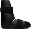 Rick Owens Splint Open-toe Leather Boots In 99 Black/black