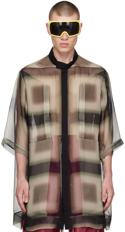 Rick Owens Black Magnum Shirt In 09p2 Black Plaid