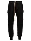 Rick Owens Men Mastodon Megacargo Organic Cotton Jogging Trouser In Black