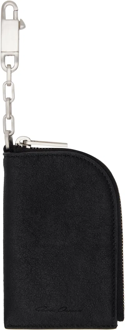 Rick Owens Black Megablister Lamb Leather Hook Wallet