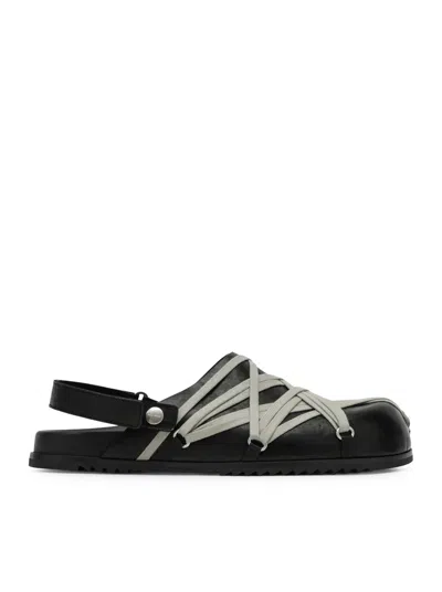 RICK OWENS BLACK MEGALACED MULES