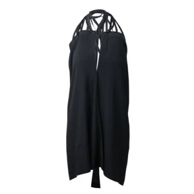 Pre-owned Rick Owens Black Megalaced Slip Dress Size 6/42 $1320