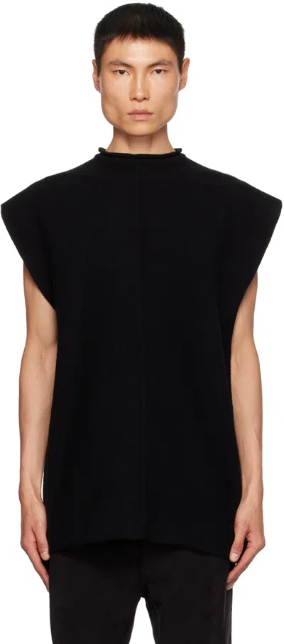 Rick Owens Motivo Tank Topwear In Black Cashmere