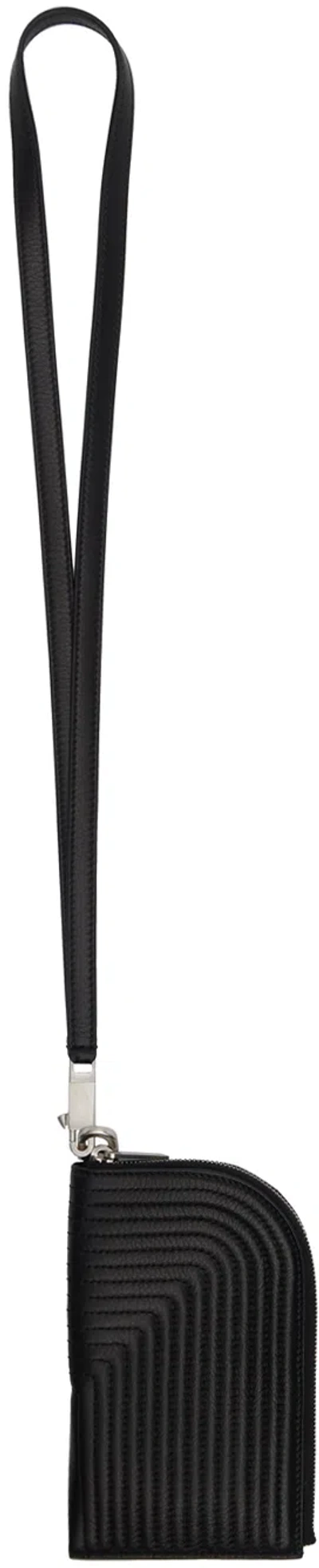 Rick Owens Black Neck Wallet In 09 Black