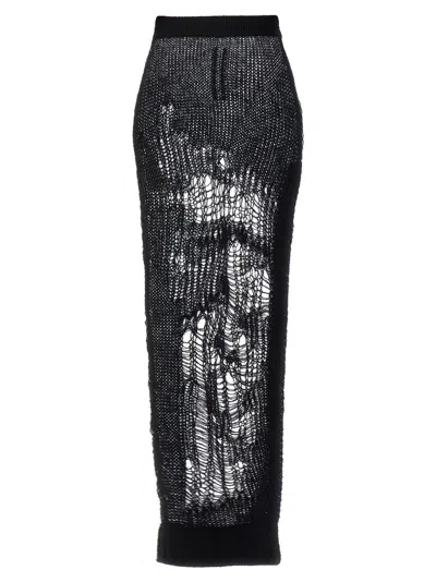 Rick Owens Black Nylon Mini Women's Skirt