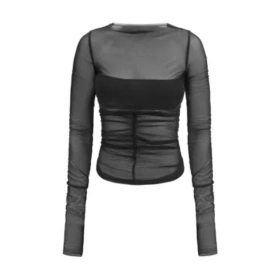 Rick Owens Black Nylon Women's Blouse