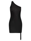 Rick Owens Black One Shoulder Tank Top In Black