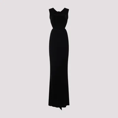 RICK OWENS BLACK OPEN BACK LONG DRESS