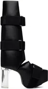 Rick Owens Open Splint Kiss High Boots In 90 Black/clear