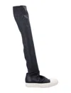 Rick Owens Knee High Sneakers Contrast Sole In Blue