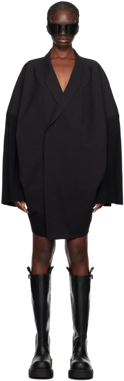 Rick Owens Black Oversized Arrowhead Blazer In 09 Black