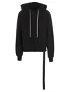 Rick Owens Black Oversized Hoodie Sweatshirt In Black