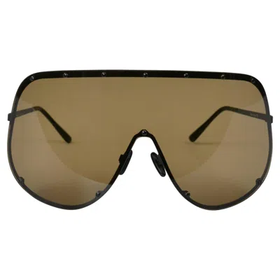 Pre-owned Rick Owens Black Oversized Shield Sunglasses