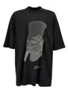 RICK OWENS BLACK OVERSIZED T-SHIRT WITH GRAPHIC PRINT IN COTTON MAN