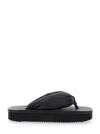 Rick Owens Black Padded Sandals With Platform In Leather Woman In Black