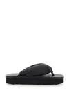 Rick Owens Black Padded Sandals With Platform In Leather Woman In Black