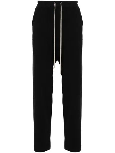 Rick Owens Drop-crotch Cotton Trousers In Black