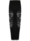 Rick Owens Long Skirt With Cut-out Design And Distressed Effect