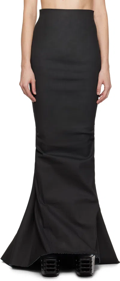 Rick Owens Black Porterville Al Pillar Maxi Skirt In 09 Black