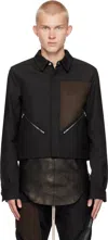 Rick Owens Long Sleeve Casual Jacket In 090409 Black/brown/b