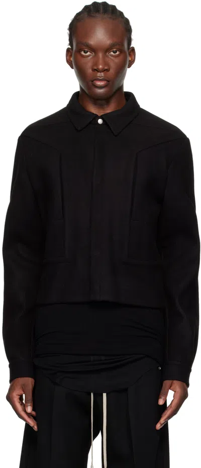 Rick Owens Black Porterville Alice Strobe Jacket In 09 Black