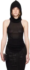 Rick Owens Black Porterville Basic Rib Tank Top In 09 Black