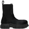 Rick Owens Elasticated-panel Leather Chelsea Boots In 99 Black/black