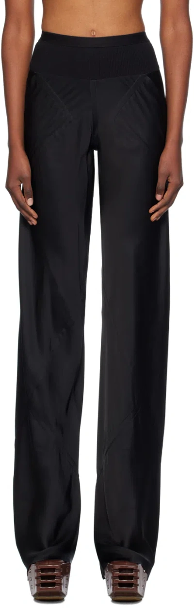 Rick Owens Black Porterville Bias Lounge Pants In 09 Black