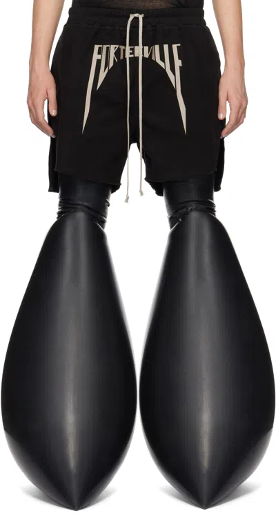Rick Owens Black Porterville Boxers Shorts In 0908 Black/pearl