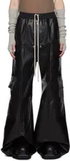 Rick Owens Black Porterville Cargobelas Cargo Pants In 09 Black