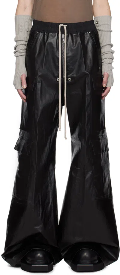 Rick Owens Black Porterville Cargobelas Cargo Pants In 09 Black