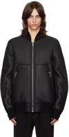 Rick Owens Classic Flight Shearling Bomber Jacket In 909 Black/black