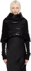 Rick Owens Black Porterville Cowl Scarf In 09 Black