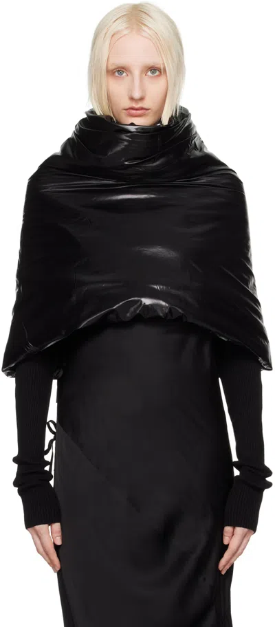 Rick Owens Black Porterville Cowl Scarf In 09 Black