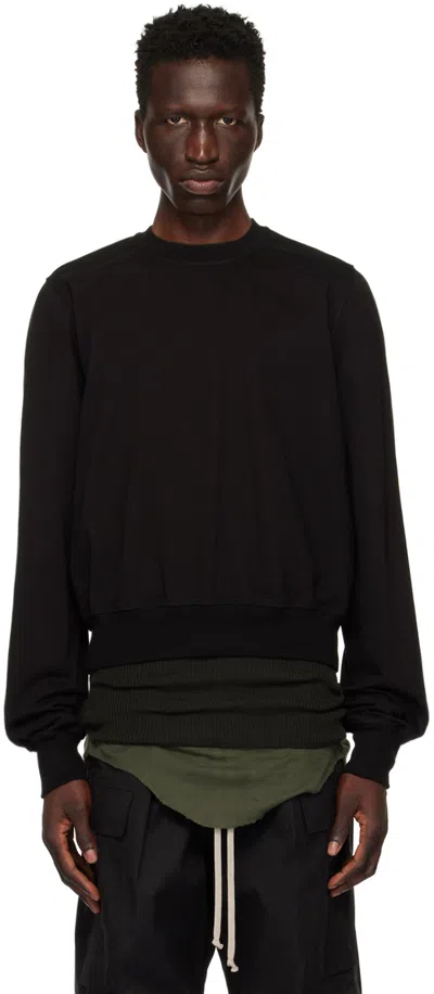 Rick Owens Black Porterville Crewneck Sweatshirt In 09 Black