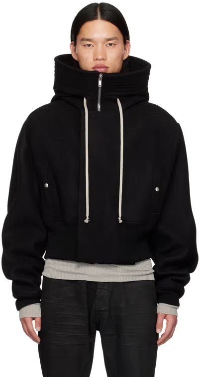 Rick Owens Black Porterville Cropped Alice Bomber Jacket In 09 Black