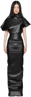 Rick Owens Black Porterville Cylinder Denim Maxi Dress In 09 Black