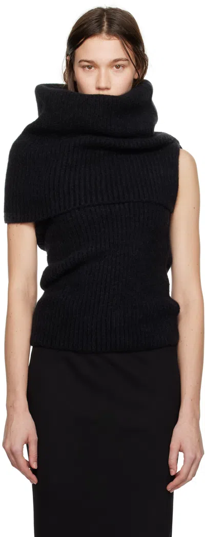 Rick Owens Black Porterville Dbl Banded Turtleneck