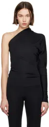 Rick Owens Black One Sleeve Long Sleeve T-shirt In 09 Black