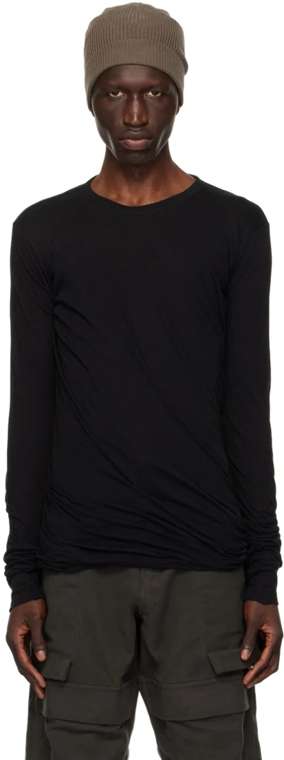 Rick Owens Black Porterville Double Long Sleeve T-shirt In 09 Black