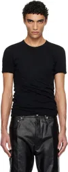 Rick Owens Gathered-detail Short-sleeved T-shirt In 09 Black