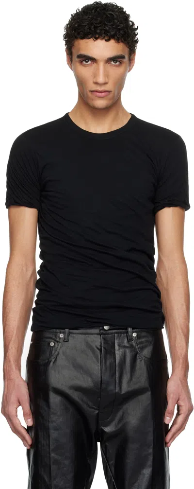 RICK OWENS BLACK PORTERVILLE DOUBLE SS T-SHIRT