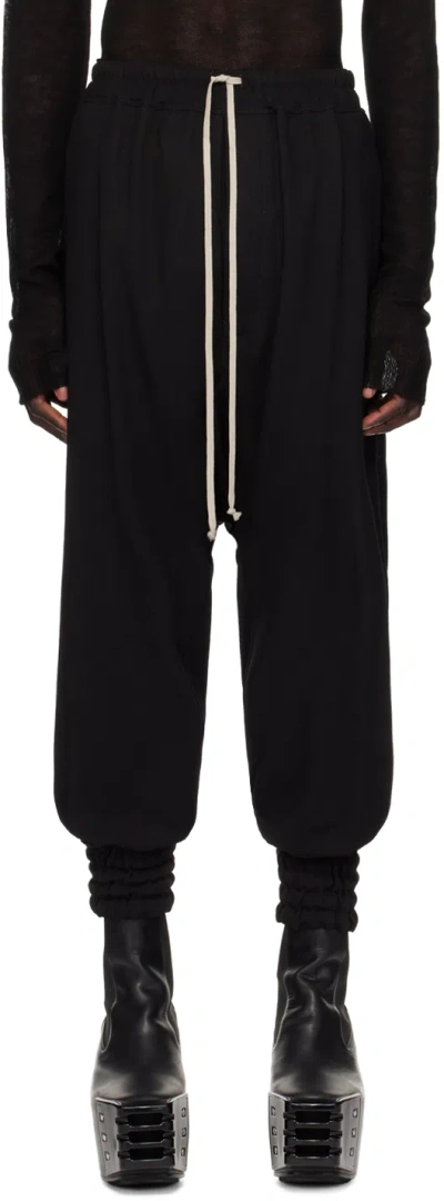 Rick Owens Black Porterville Drawstring Trousers In 09 Black