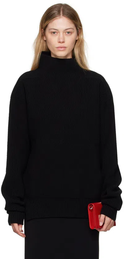 Rick Owens Black Porterville Fisherman Tabard Turtleneck In 09 Black