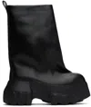 Rick Owens Black Porterville Flared Mega Tractor Boots In 99 Black/black