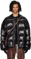 RICK OWENS BLACK PORTERVILLE FLIGHT DOWN JACKET