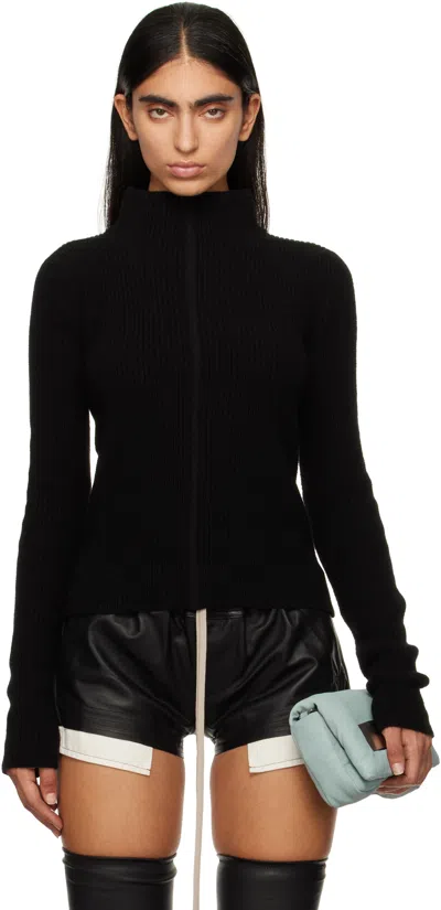 Rick Owens Womens Black Headon Double Lupetto High Neck Cashmere-blend Jumper