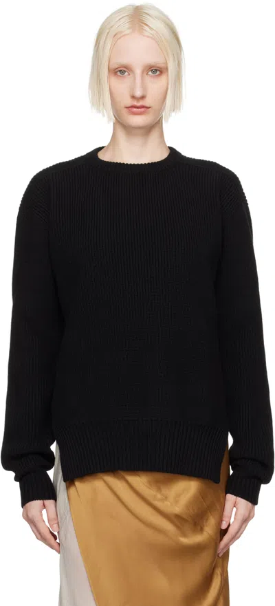 Rick Owens Black Porterville Heavy Sweater In 09 Black