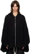 RICK OWENS BLACK PORTERVILLE JUMBO HOODED PETER JACKET