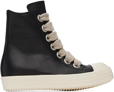 Rick Owens Black Porterville Jumbo Laced Sneakers In 9811 Black/pearl/mil